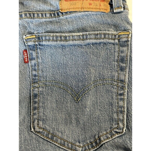 LEVI’S 505 Men’s Jeans Size 31x30 Regular Fit Straight Leg Mid-Rise Medium Wash - Picture 5 of 11